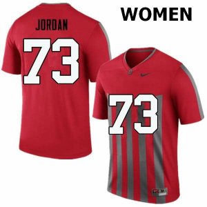 Women's Ohio State Buckeyes #73 Michael Jordan Throwback Nike NCAA College Football Jersey For Fans RDT4044HI